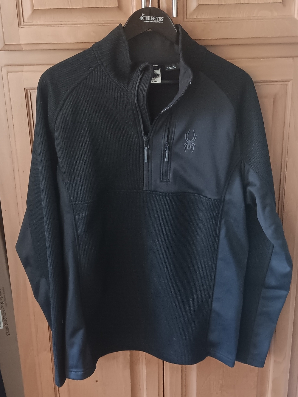 Spyder Men's Gait Black 1/2 Zip Pullover Sweater Size L
